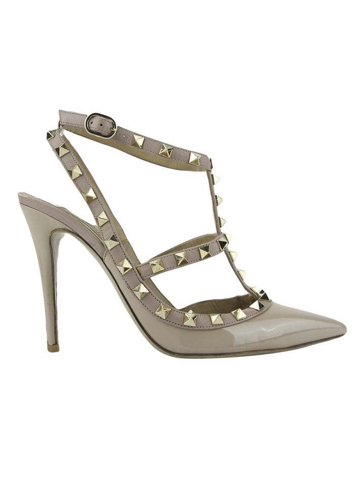 Sapato Valentino Rockstud Ankle Strap Nude Original Etiqueta Nica