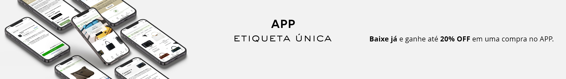 Landing page de lançamento do app Etiqueta Única