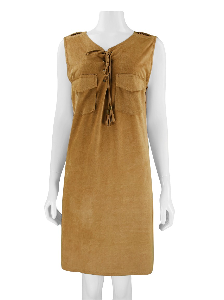 Vestido em hot sale suede caramelo