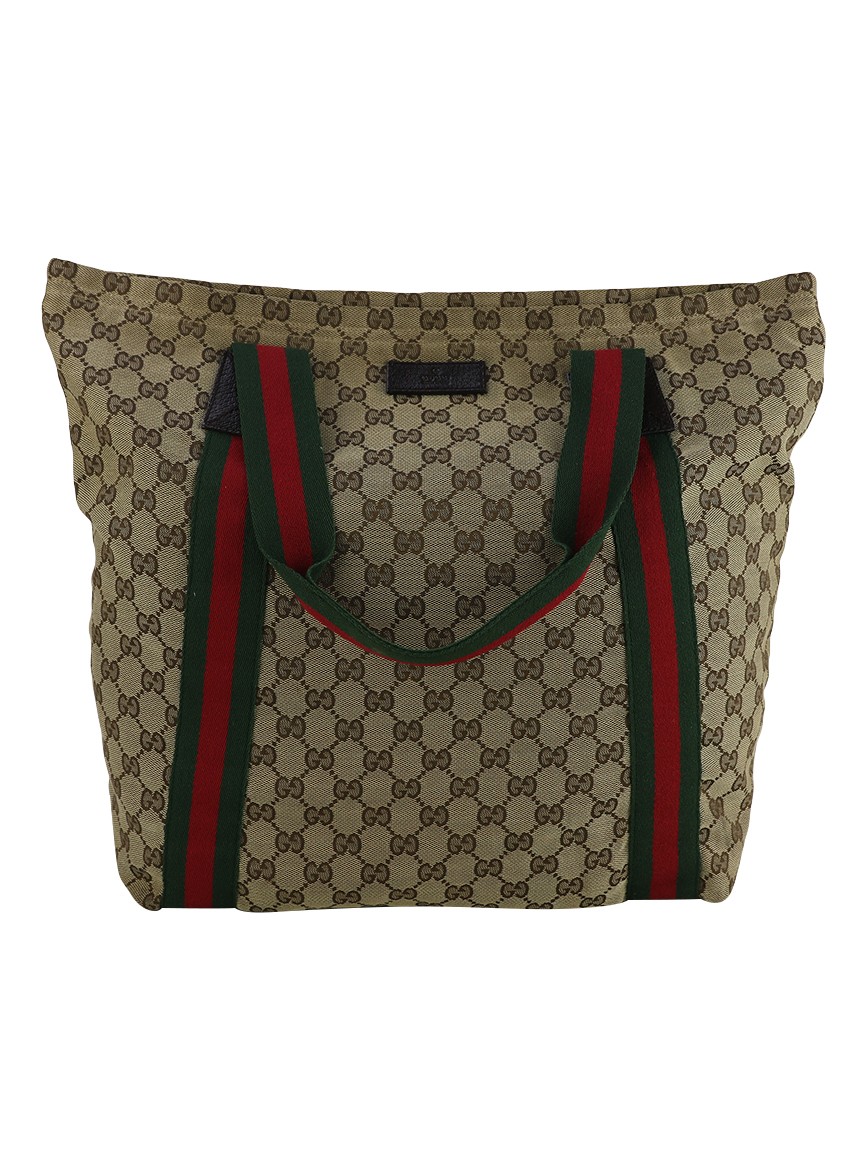 Bolsa Gucci GG Canvas Vintage Web Vertical Tote - VWL9 Original