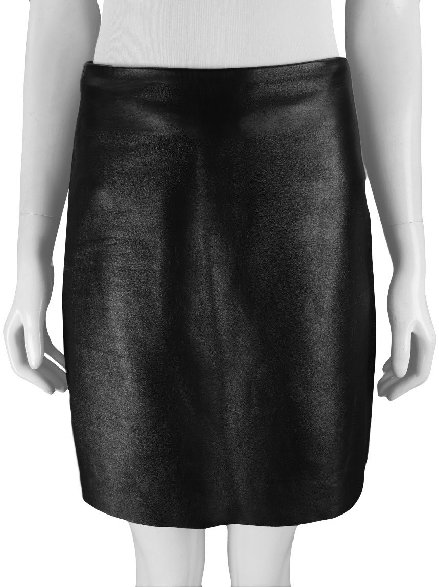 Saia NK Store Curta Couro Preto HKT507 Original Etiqueta Única