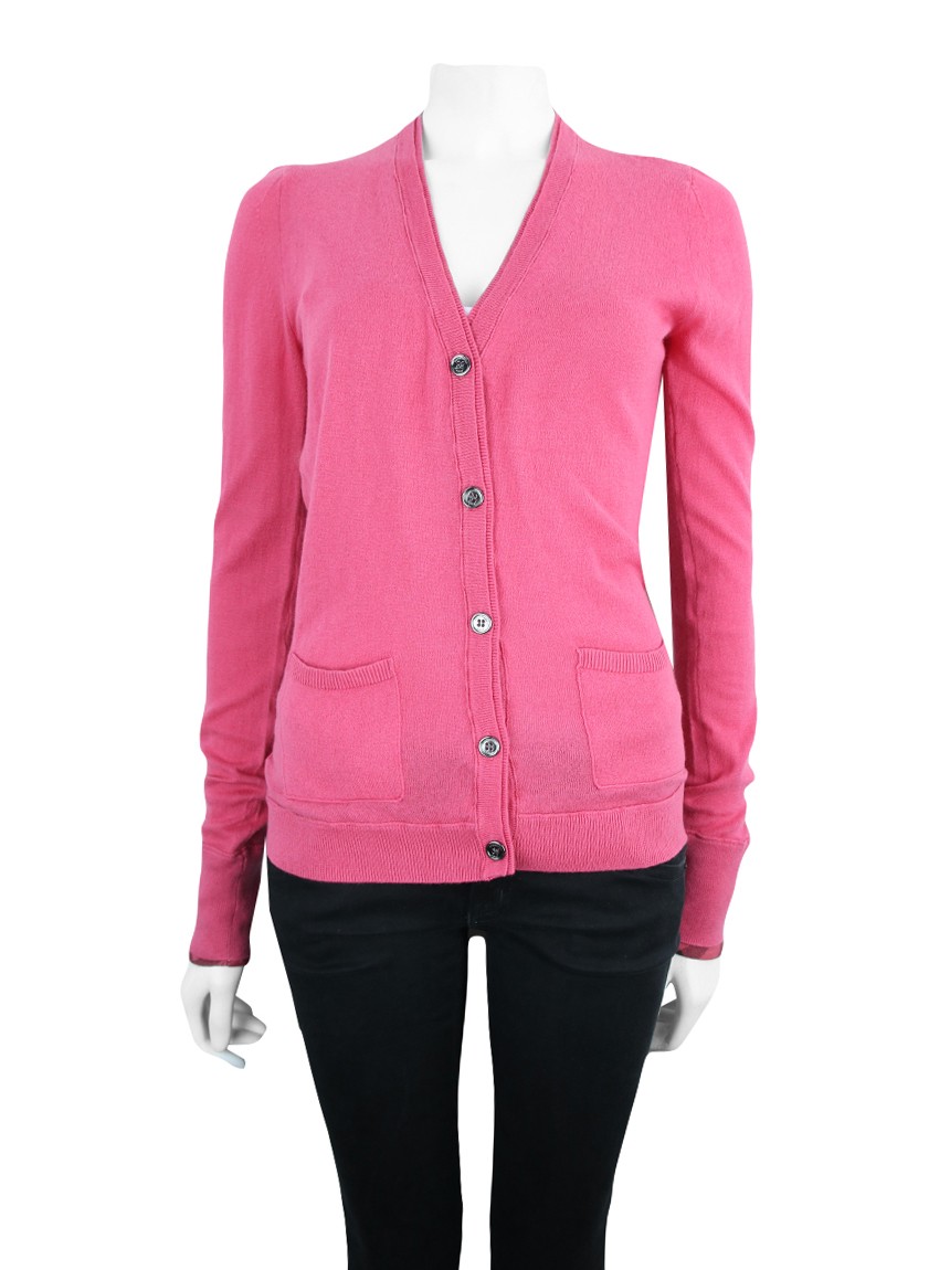 Cardigan Burberry Brit Algodão e Cashmere Rosa ZS53 Original - Main Image
