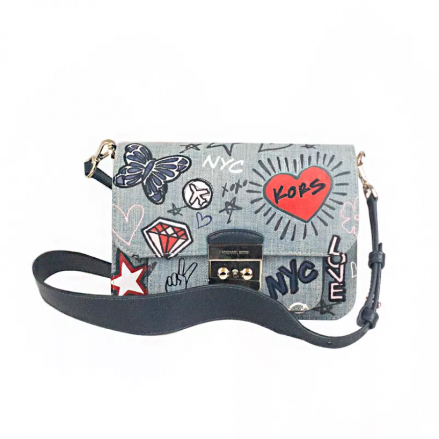 Bolsa jeans best sale com patches