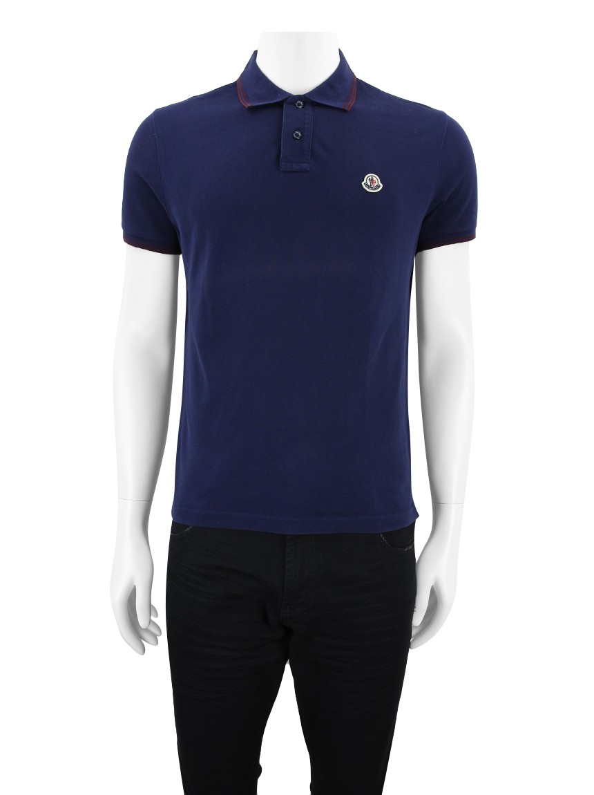 Camisa Moncler Polo Piquet Azul Marinho Masculina - RTW9 Original