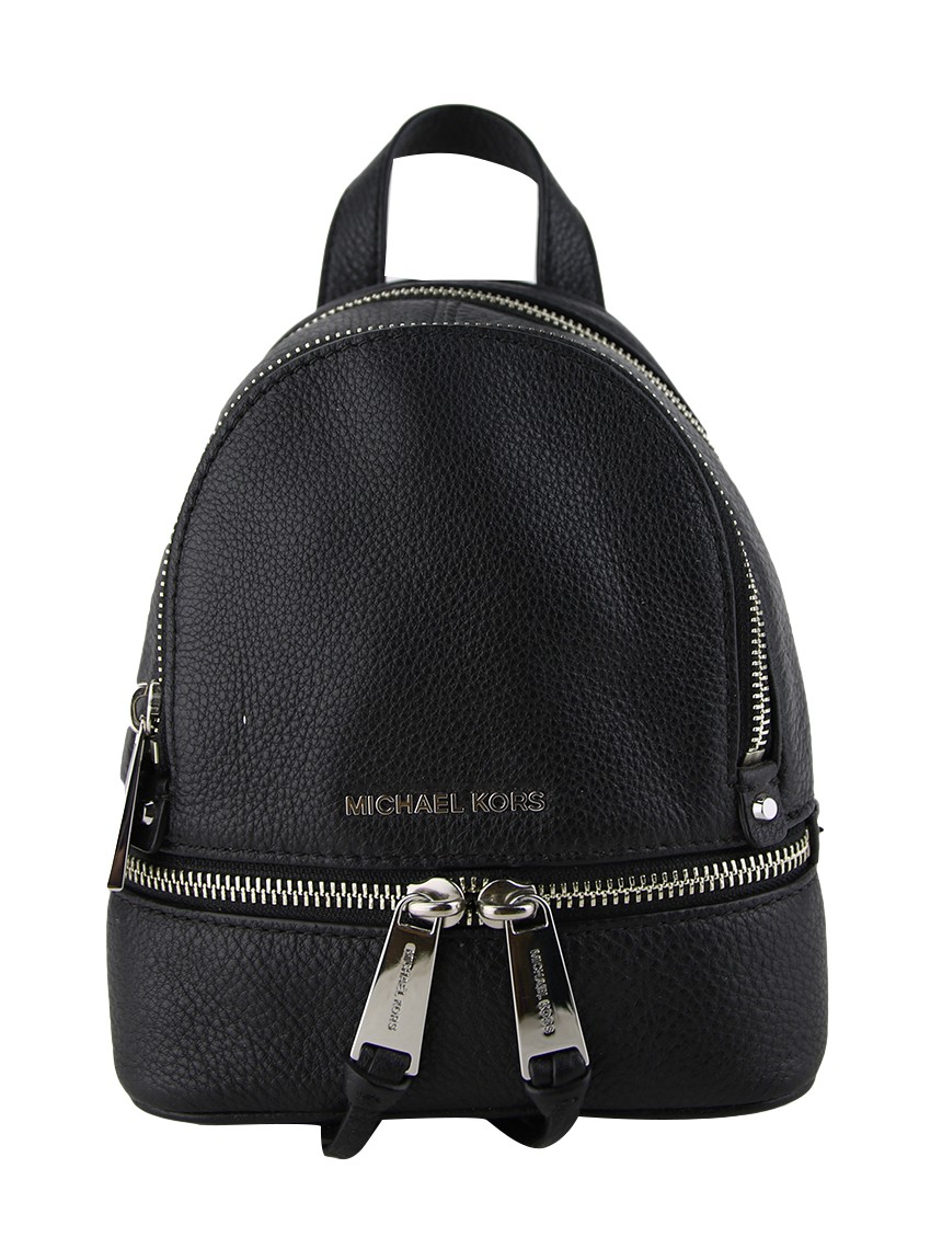 Mochila Michael Kors Rhea Zip Mini Preta QQX6 Original