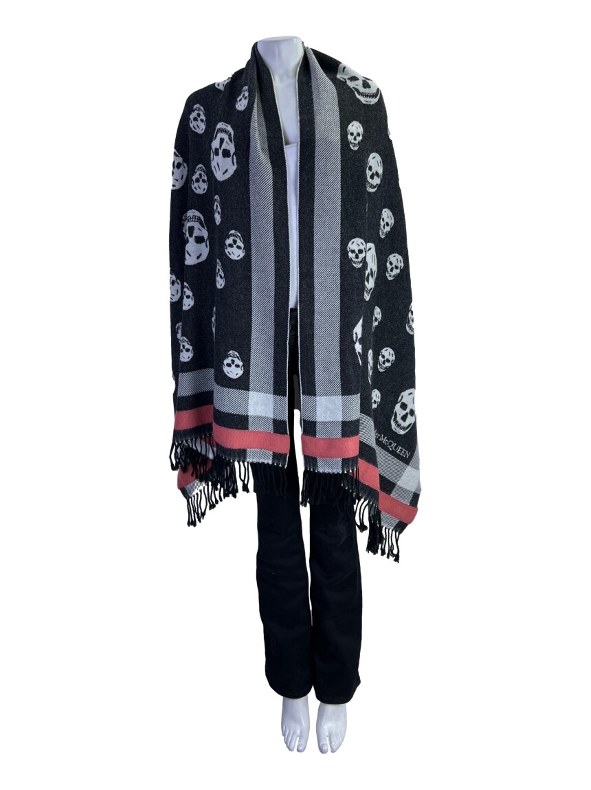 Cachecol Alexander McQueen Skull Lã Multicolor - ACND1 Original