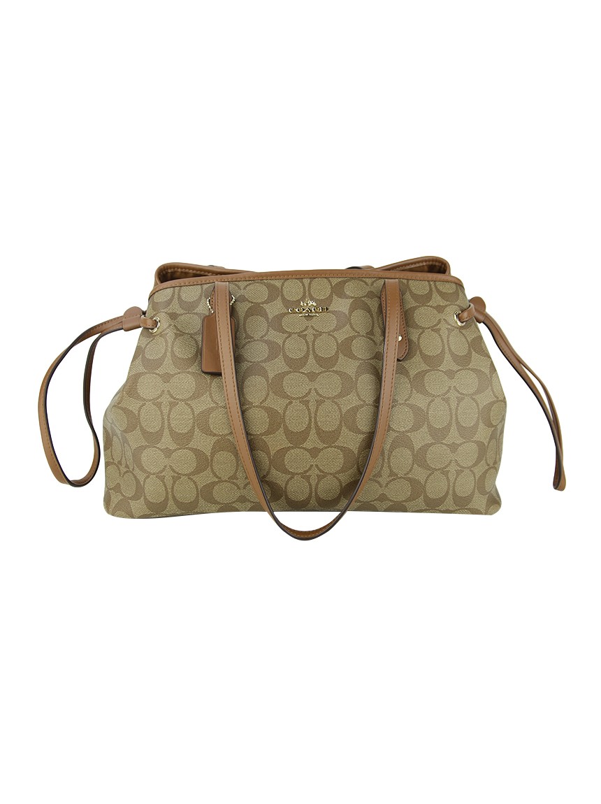 Bolsa Coach Signature Carryall Drawstring Marrom RDC2 Original