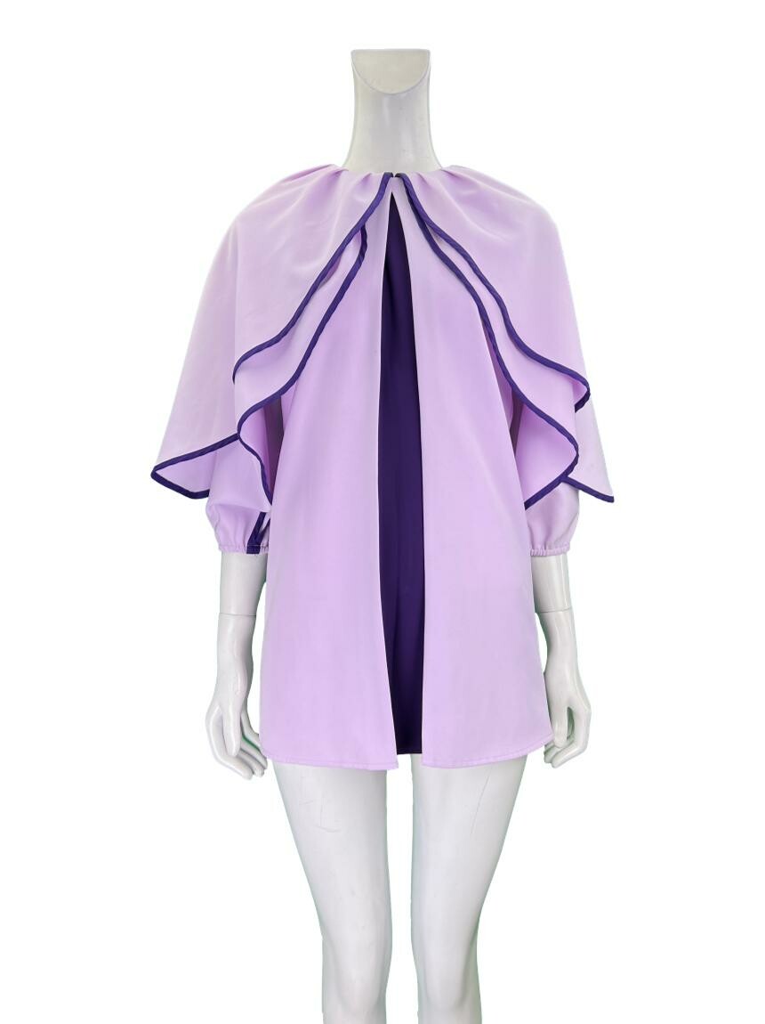 Vestido Raquel Orozco Sobreposição Lilás EZR241 Original