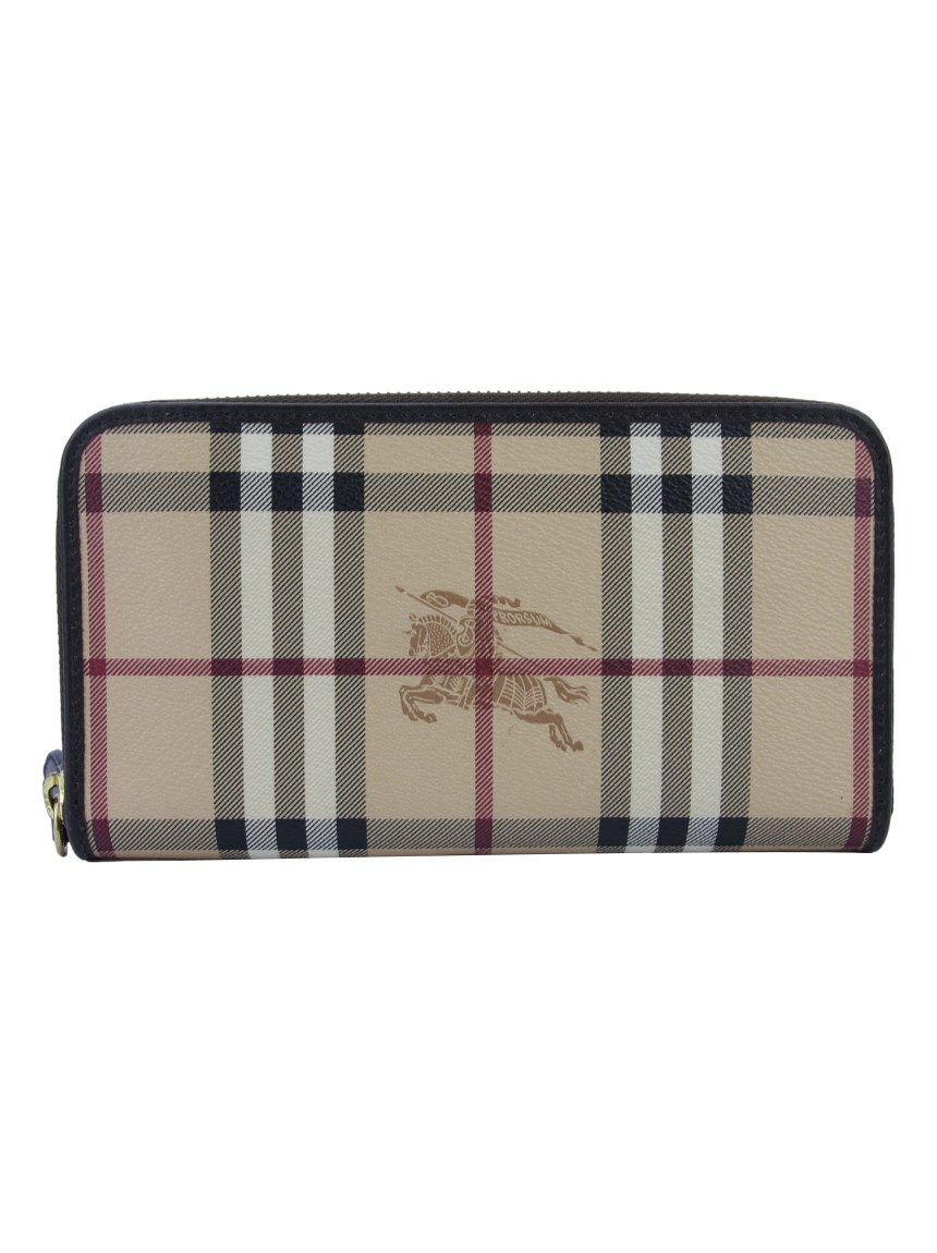 Carteira Burberry Haymarket Check Zip Around Original Etiqueta Unica