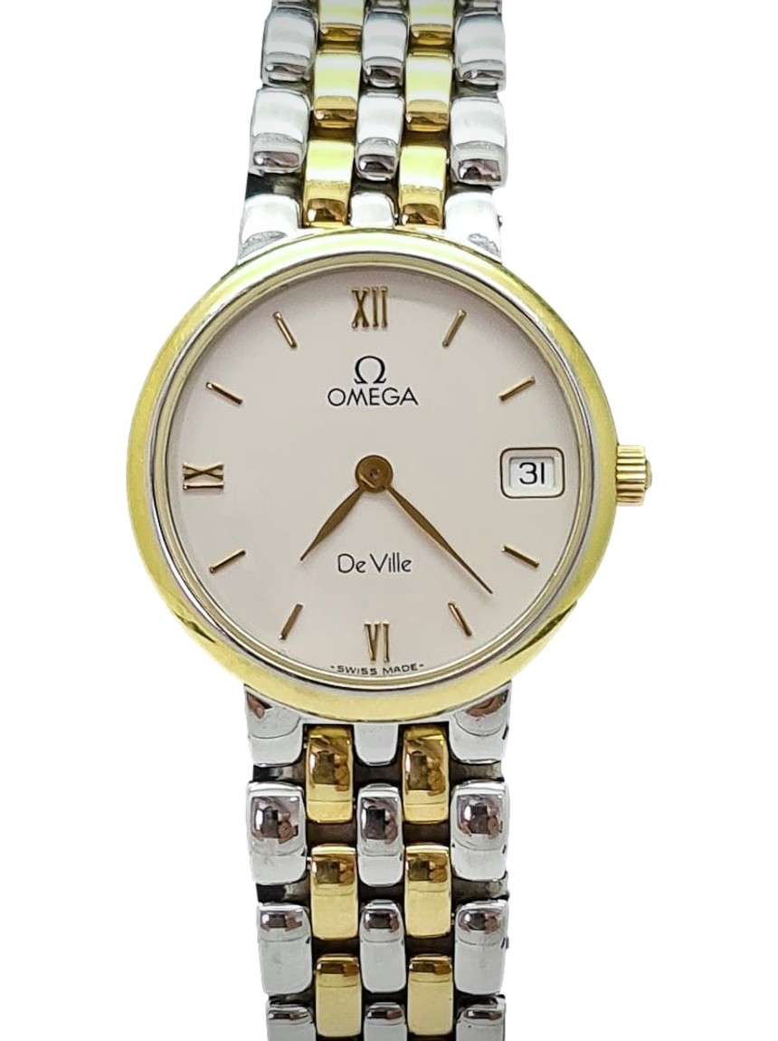Relógio Omega De Ville Quartz Aço e Ouro Prateado - MGK258