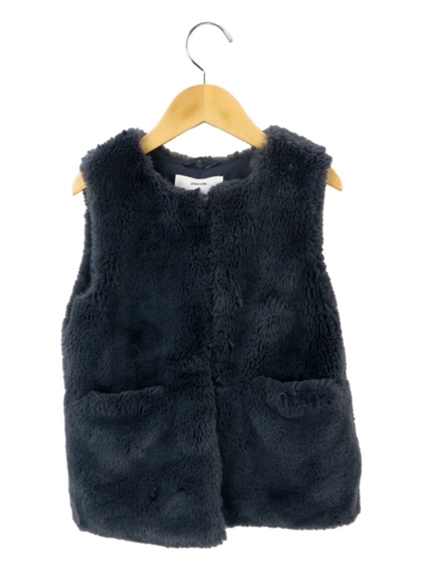 Colete Zara Kids Faux Fur cinza Original - FGO437