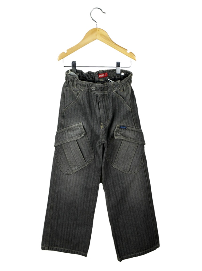 Calça Jeans Cargo com Cintura Média