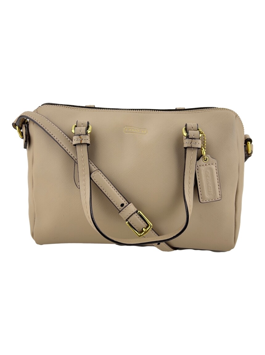 Bolsa com Alça Coach Mini Couro Bege - AEAD1 Original | Etiqueta Única