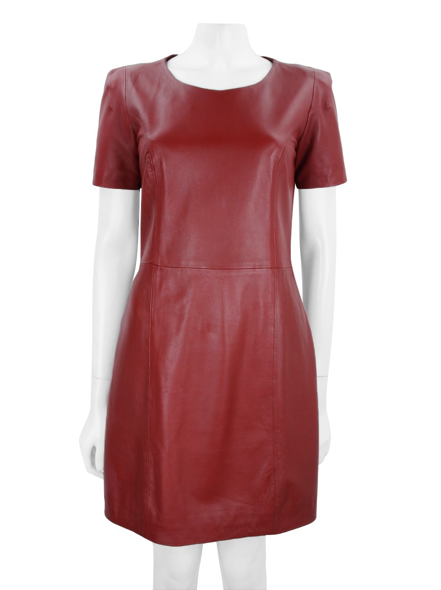 Vestido couro vermelho store animale