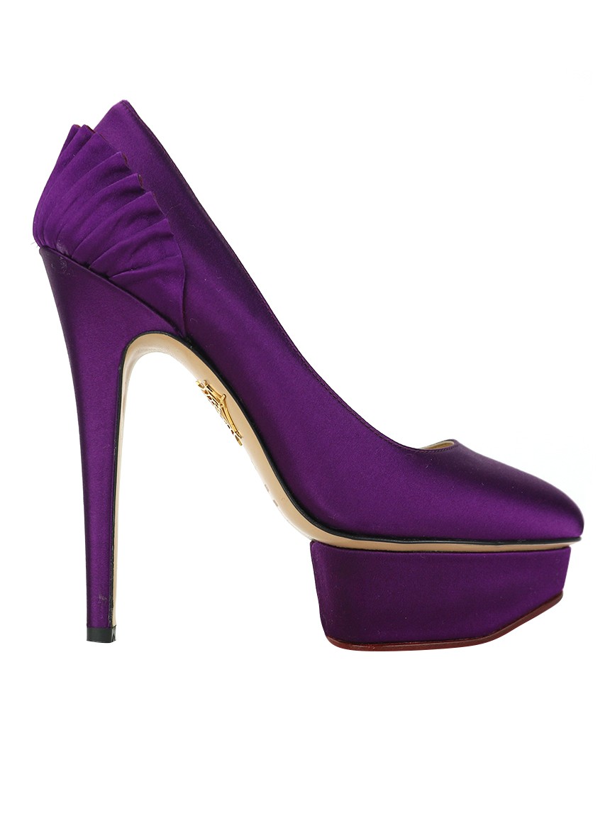 Sapato Charlotte Olympia Paloma Fan Pleat Roxo QOI55 Original