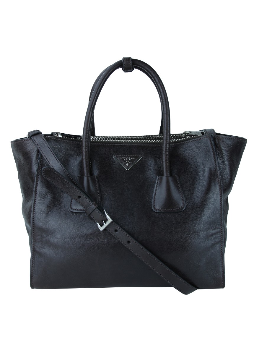 Bolsa Prada Twin Pocket Cafe Original Etiqueta Unica