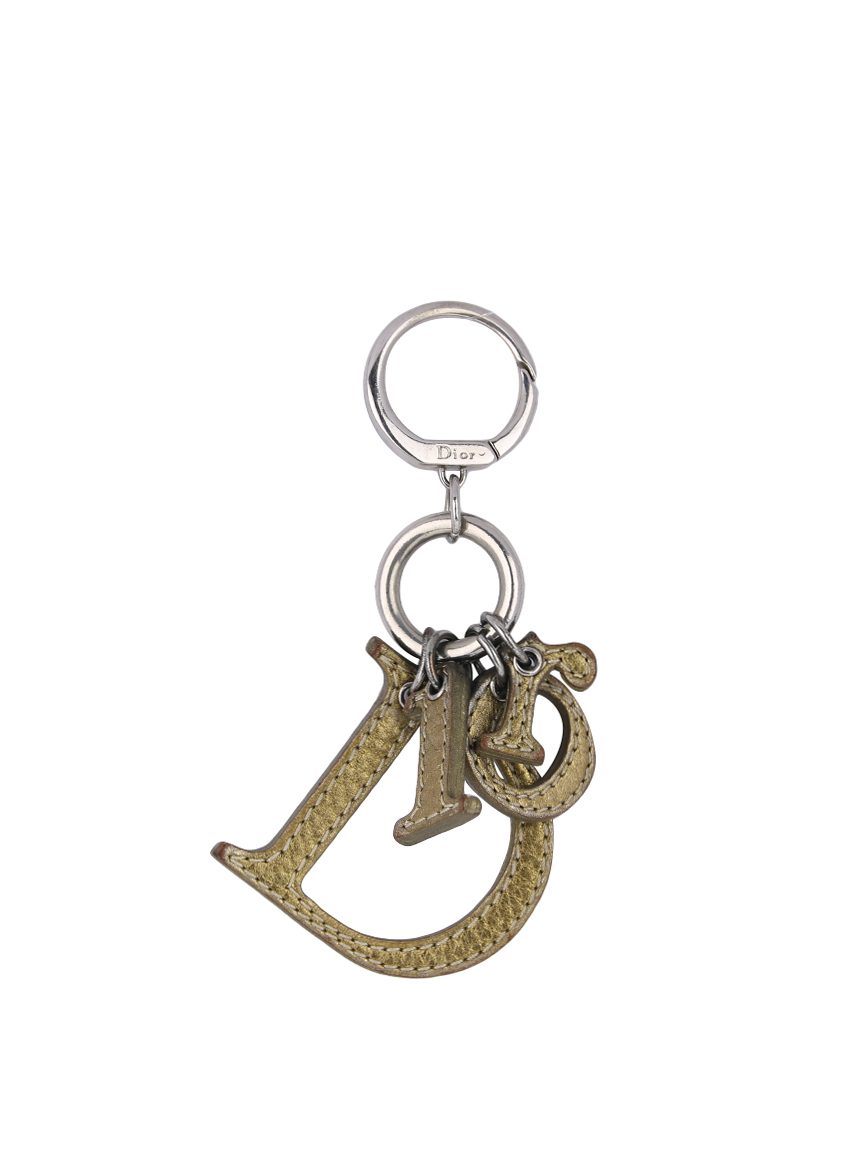 Chaveiro Christian Dior Couro Dourado - DSI5 Original | Etiqueta Única