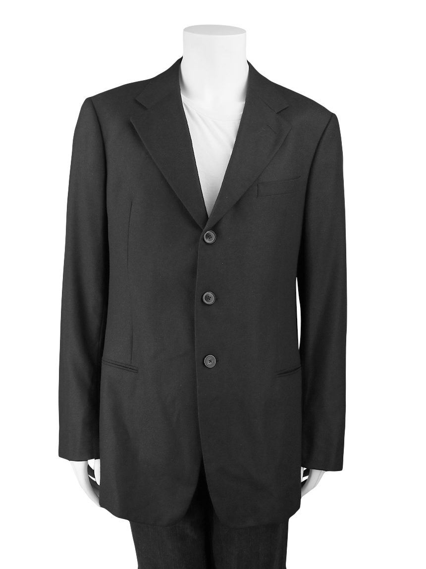 ARMANI COLLEZIONI 3ピーススーツ Paletó Armani Collezioni Seda Cachemir Preto Masculino - BJJ53