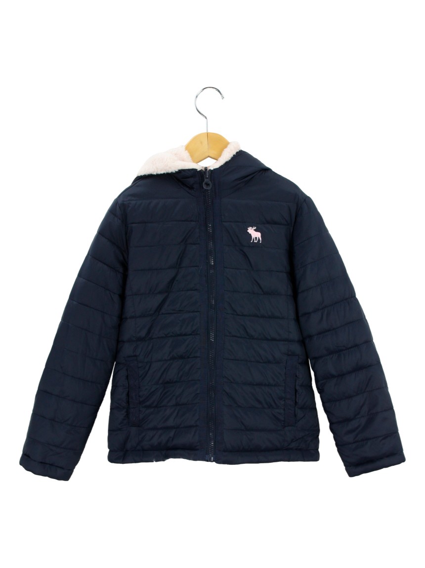 Jaqueta Abercrombie & Fitch Puffer Dupla Face Bicolor Infantil