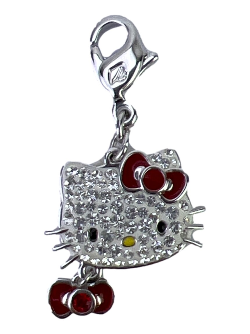 Swarovski Hello Kitty チャーム Pingente Swarovski Hello Kitty Prateado - KBT76 Original