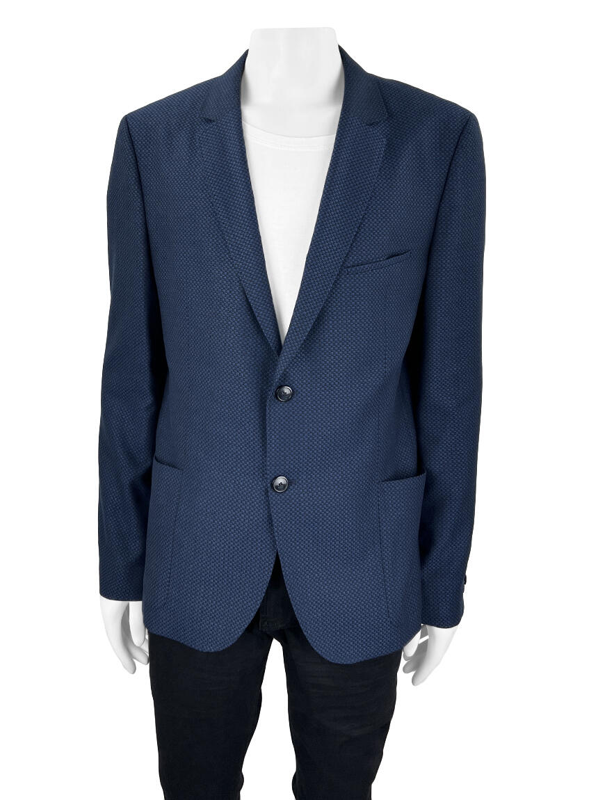Blazer Hugo Boss Texturizado Azul - MAL15 Original | Etiqueta Única