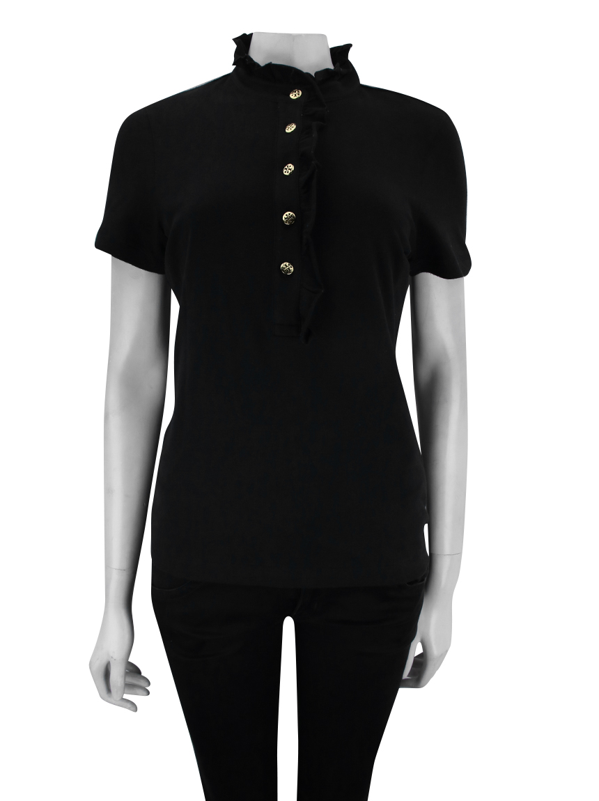 Blusa Tory Burch Deneuve Polo Preta Original - IJT5 | Etiqueta Única