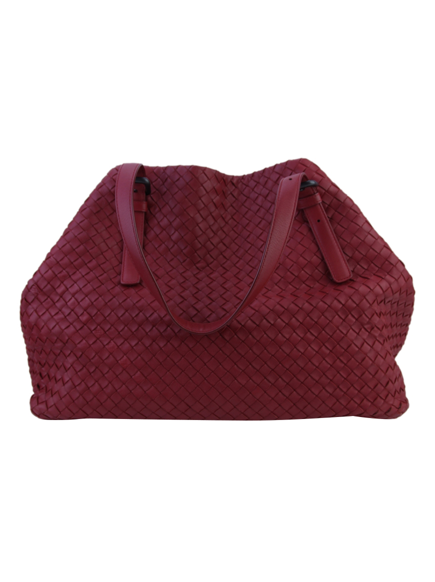 Bolsa Bottega Veneta Nappa Intrecciato Grande Seamless Vermelha