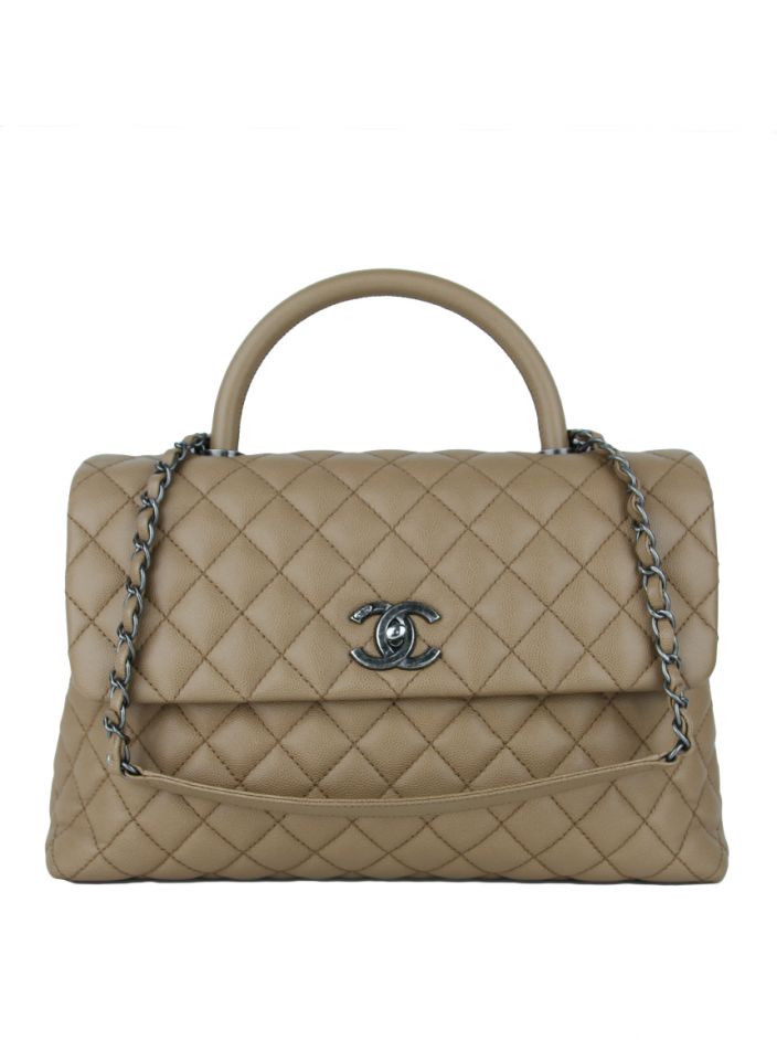 Bolsa Chanel Coco Handle Bege Original JCP1 Etiqueta nica