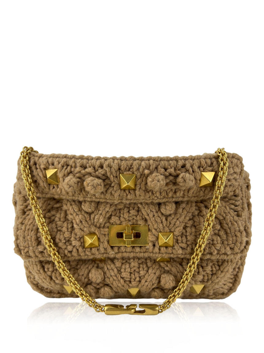 valentino com alca valentino roman stud knit bege beige