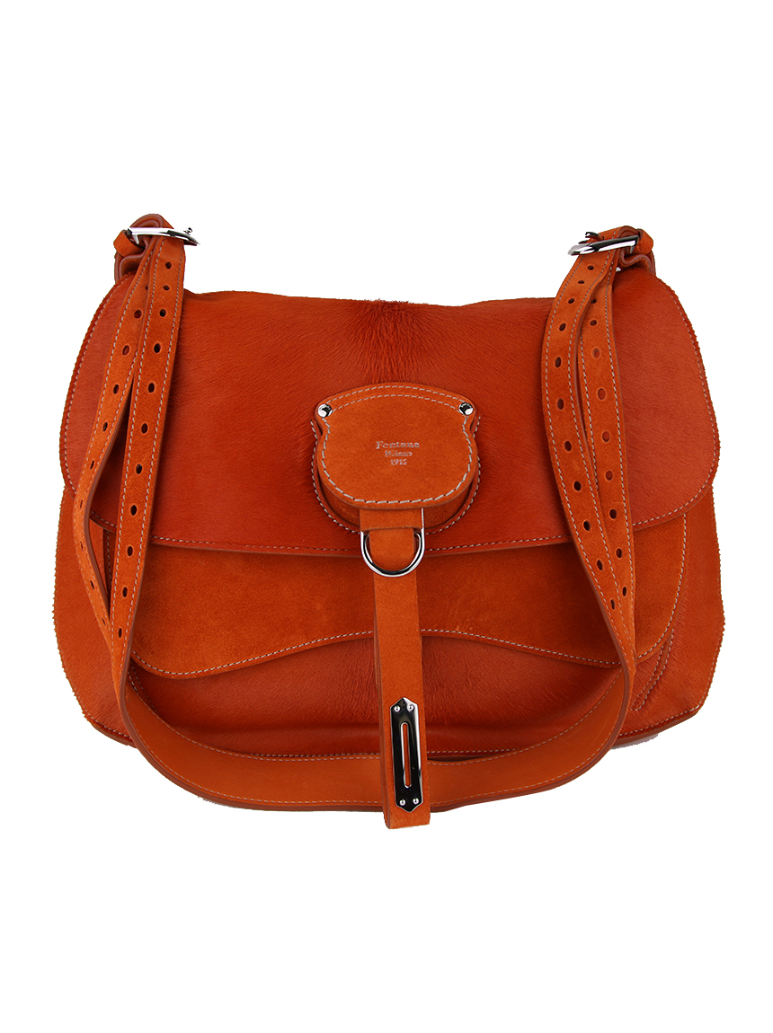 Bolsa Fontana Milano 1915 Wight Medium Saddle Hobo Laranja