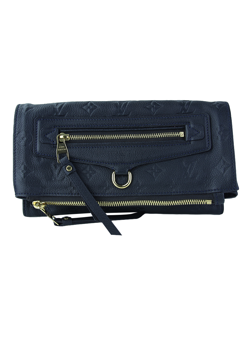 Clutch Louis Vuitton Petillante Original de Couro Azul Marinho Feminino