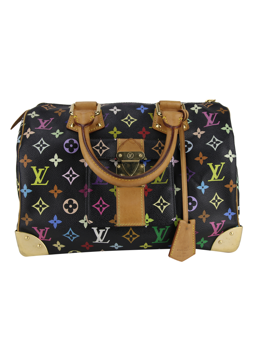 Bolsa Louis Vuitton Multicolor Speedy Noir Original Etiqueta Unica