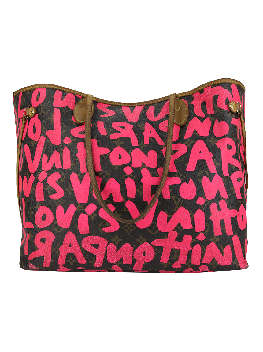 バッグ LOUIS VUITTON Bolsa Louis Vuitton Stephen Sprouse Graffiti Neverfull Neon Pink