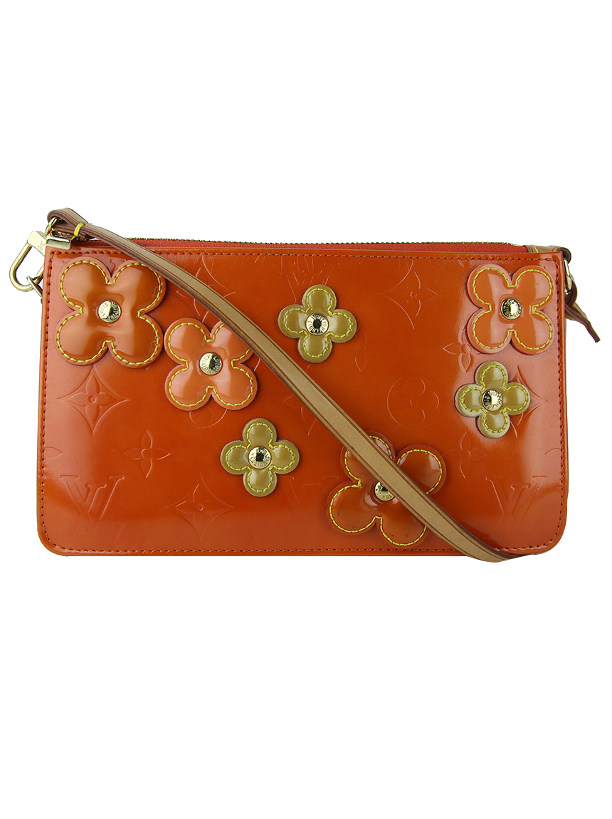 Louis Vuitton Fleurs Lexington Handbag Orange Vernis M92247