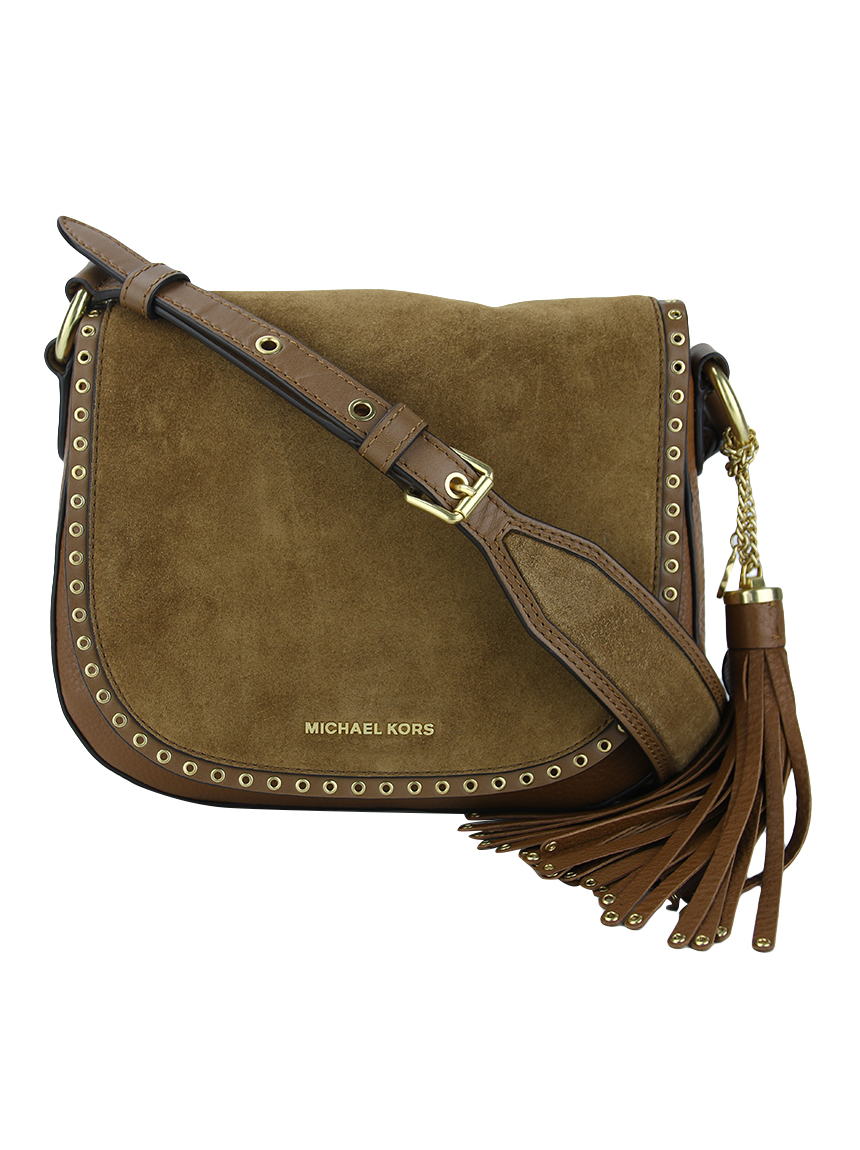 Bolsa Michael Kors Brooklyn Saddle Camurça Caramelo - HVL22