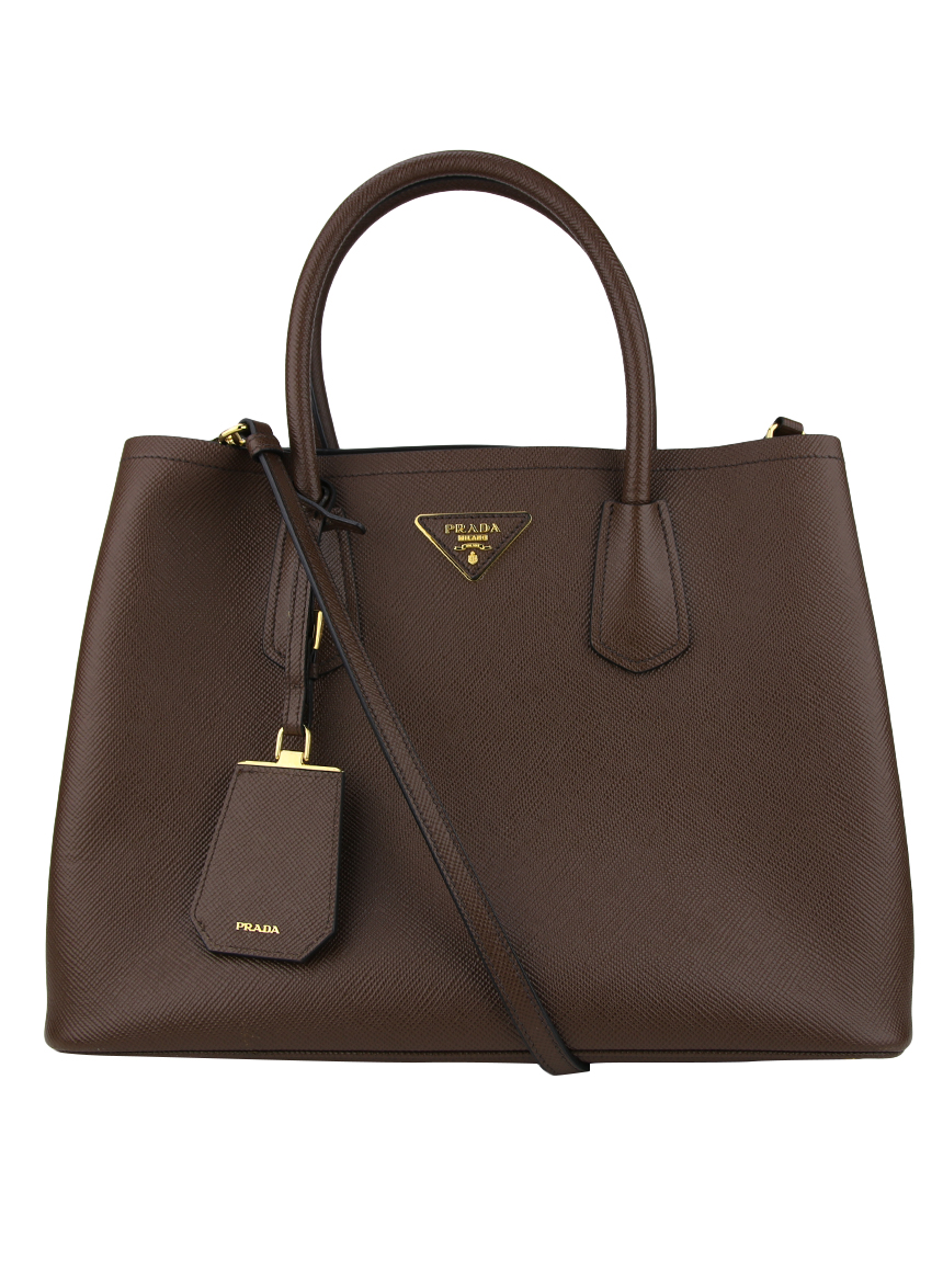 PRADA 2ウェイ バッグ Bolsa Prada Double Medium Cacao - FJW68 Original | Etiqueta Única