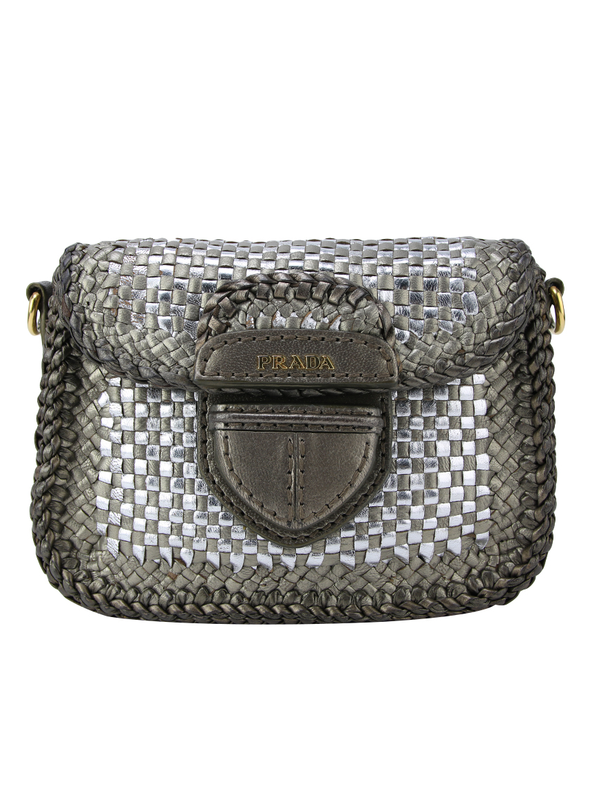 Bolsa Prada Intrecciato Metalizada - BZK96 Original