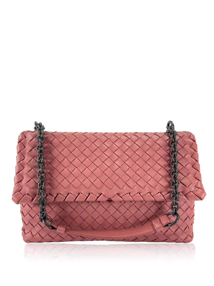 bottega veneta bottega veneta olimpia intrecciato rosa pink