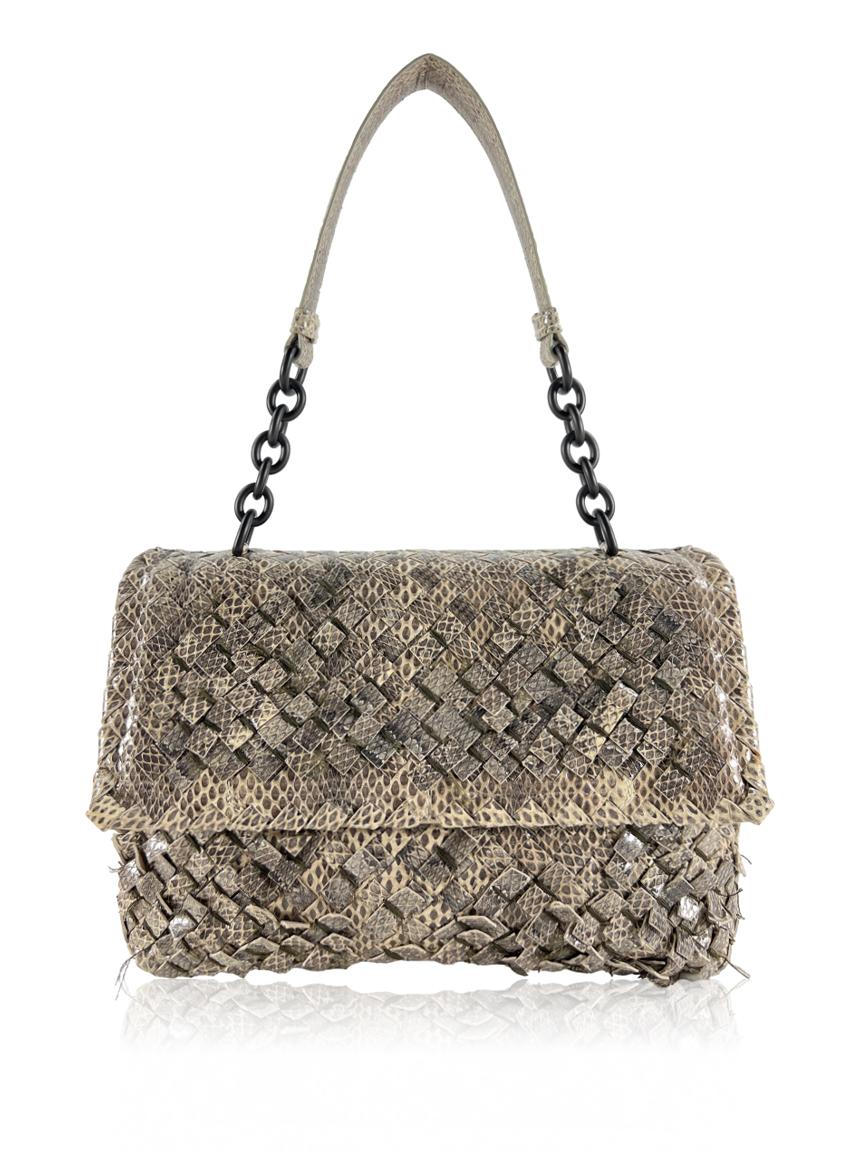 bottega veneta bottega veneta olimpia intrecciato tobu woven embossed snakeskin intrecciato