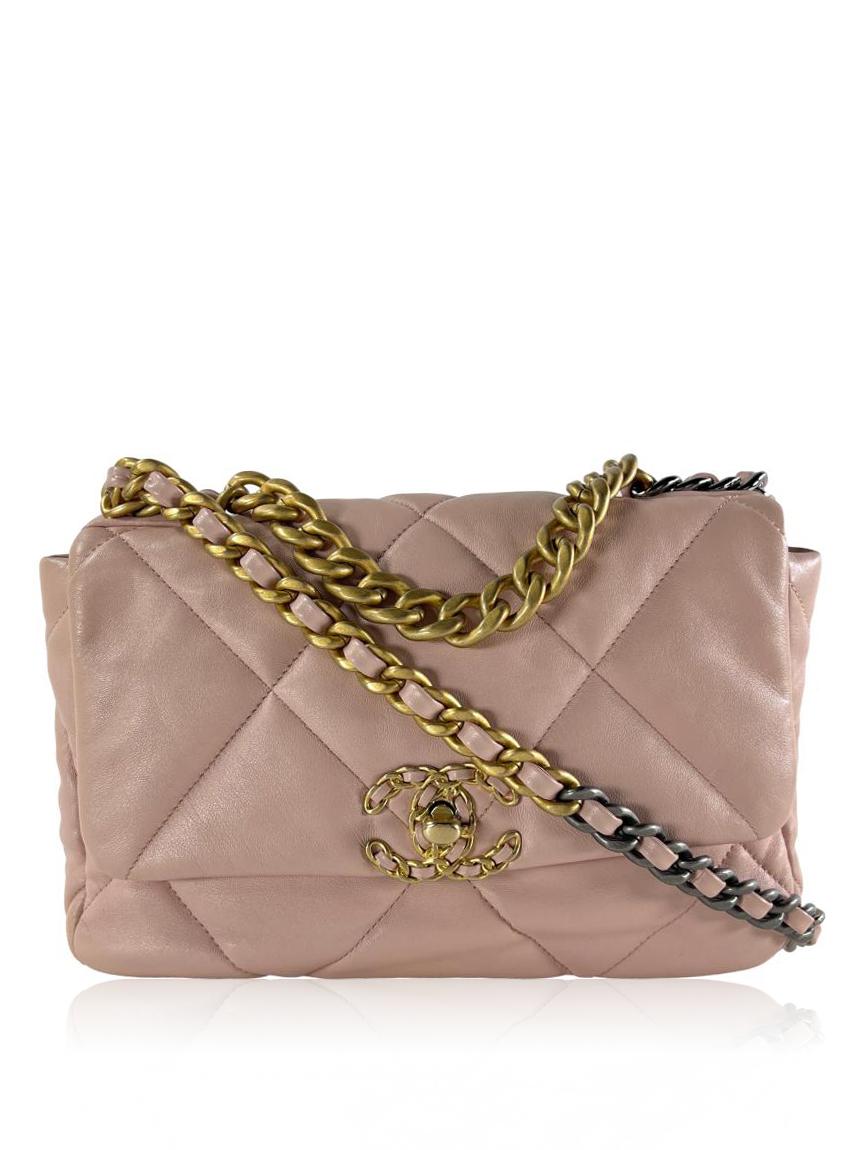 chanel chanel 19 quilted rosa pink