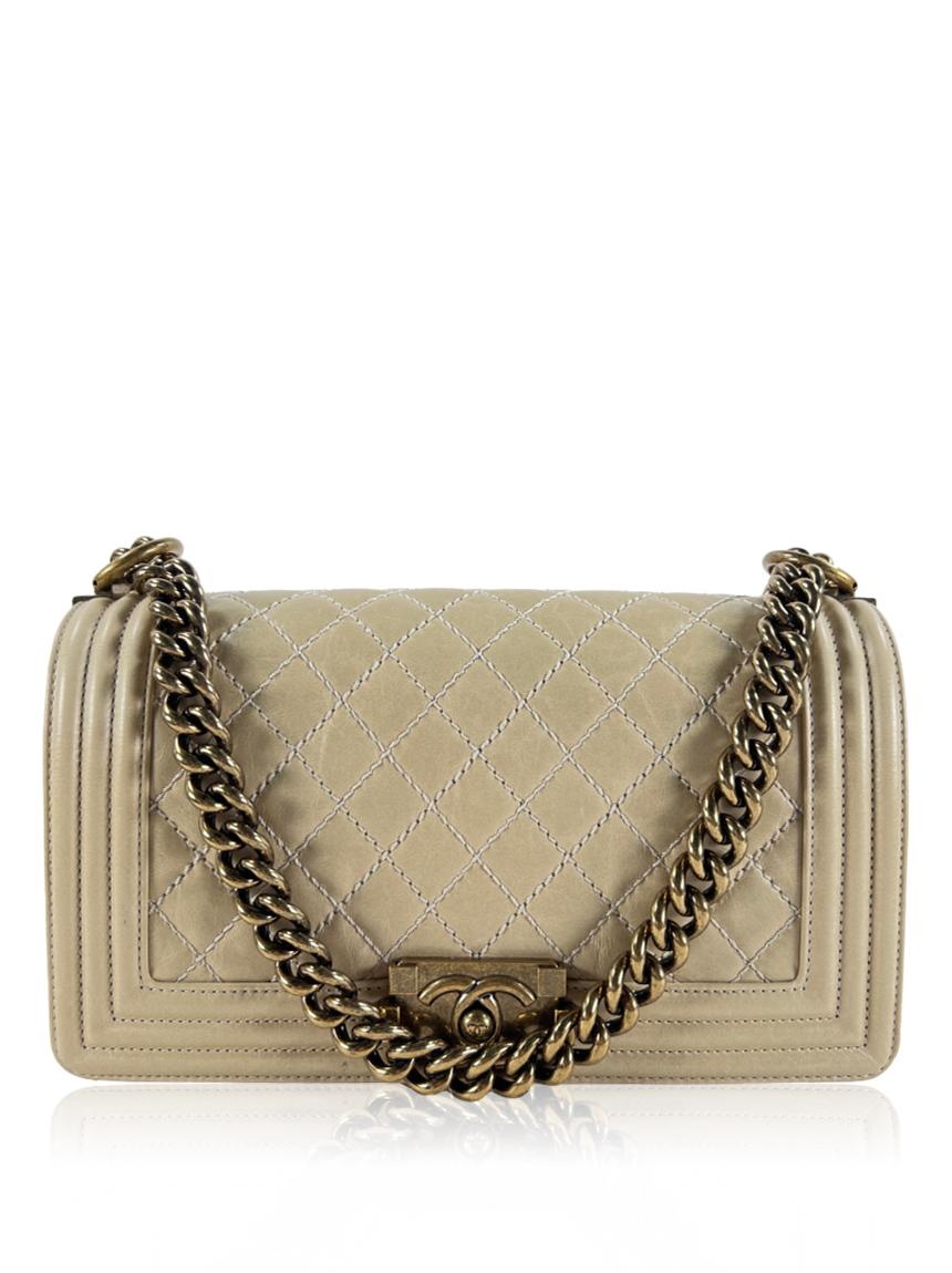 chanel boy gold medium