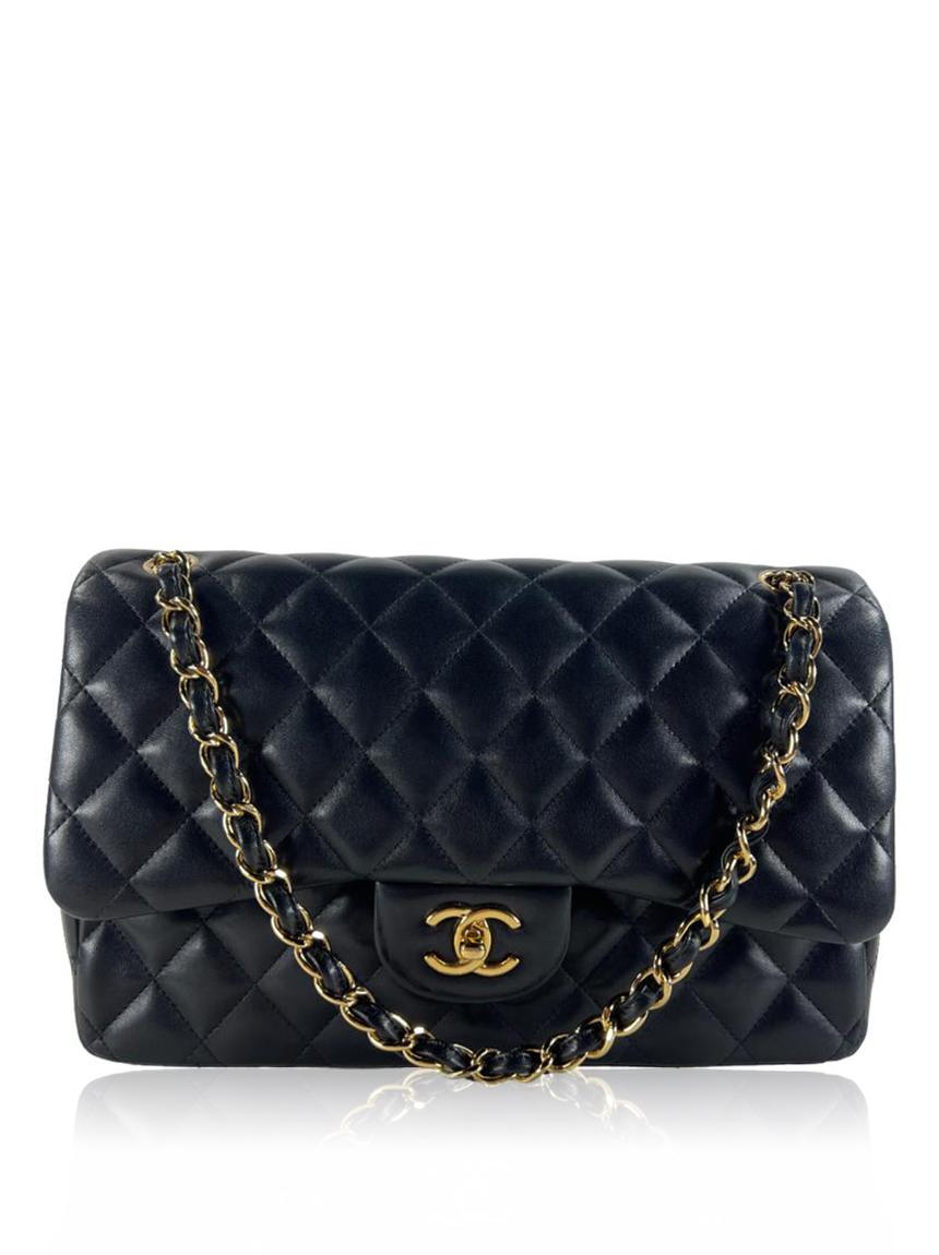 chanel double flap black
