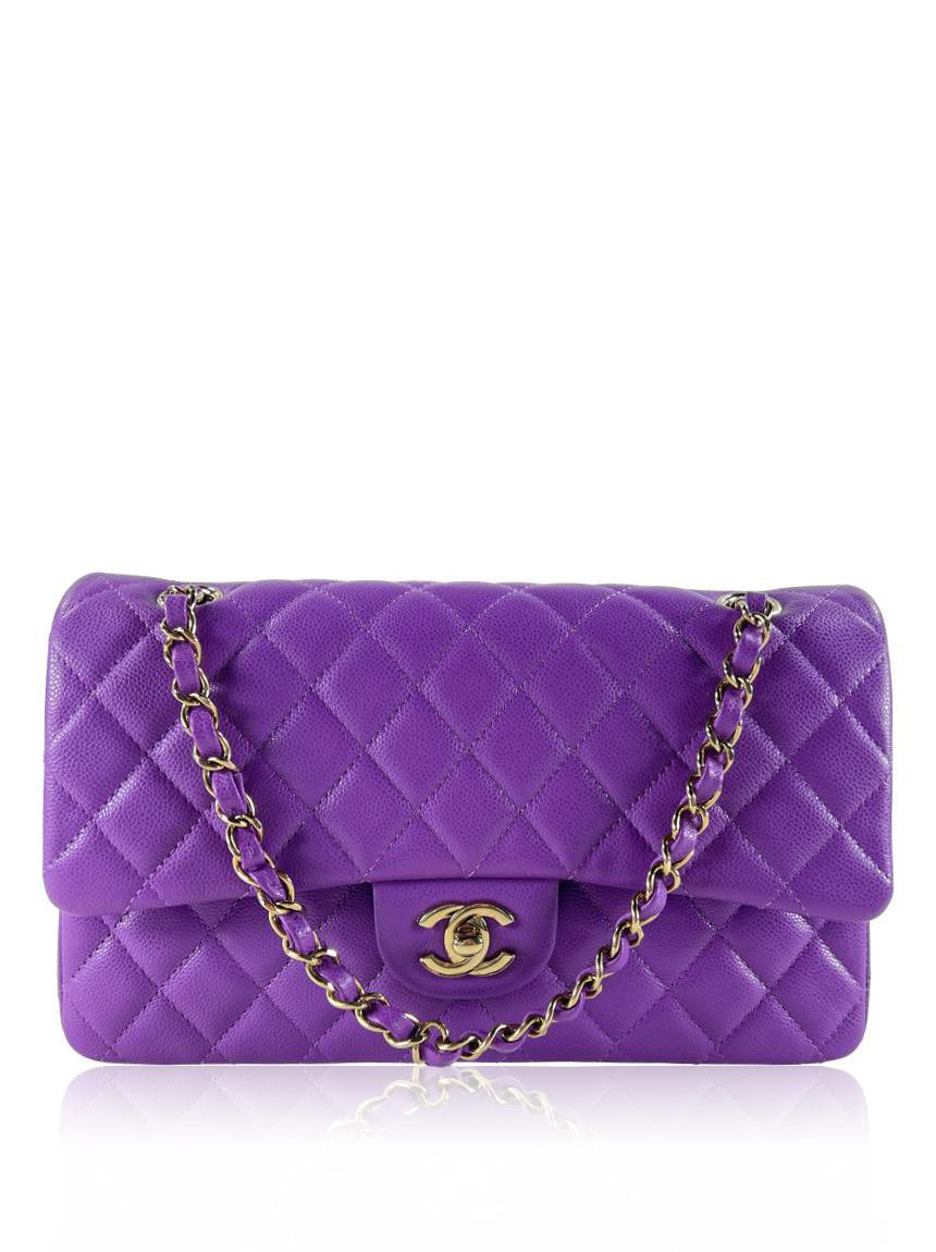 chanel double flap purple