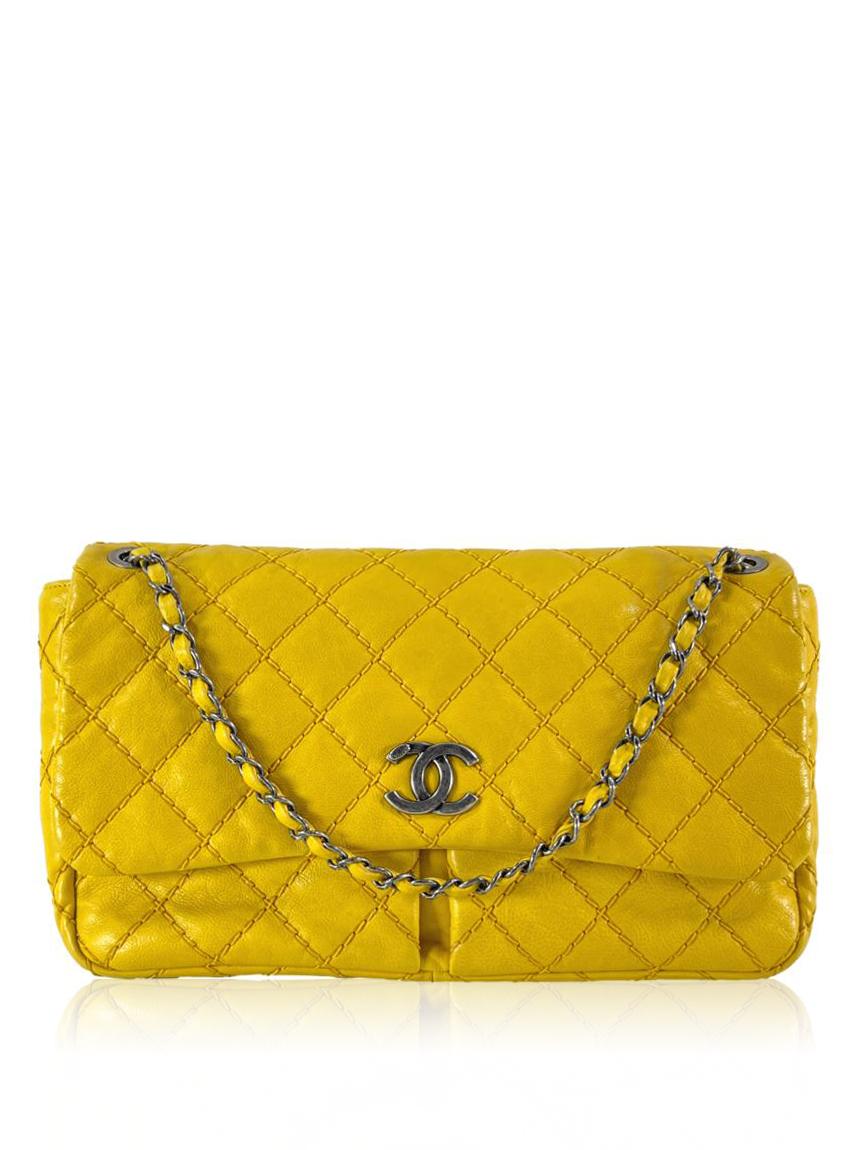 chanel flap yellow