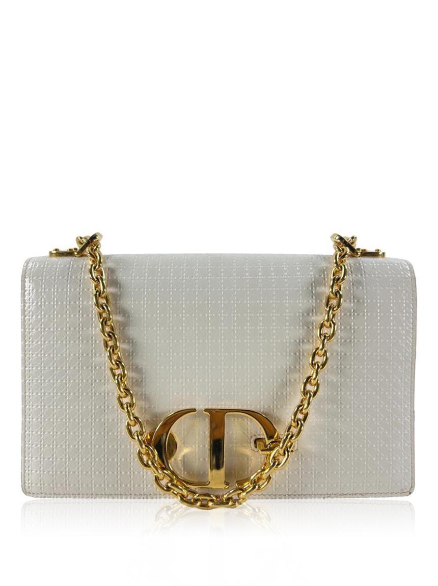 christian dior christian dior 30 montaigne chain micro cannage off white off white mini