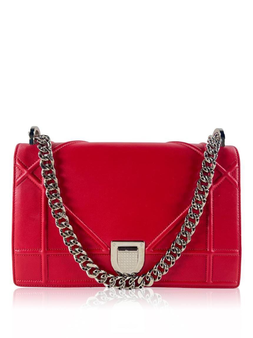 christian dior christian dior diorama couro vermelha red