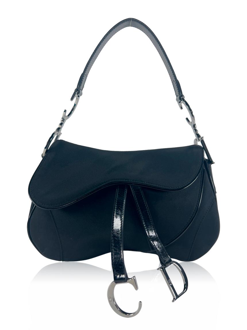 christian dior christian dior saddle nylon vintage preta black