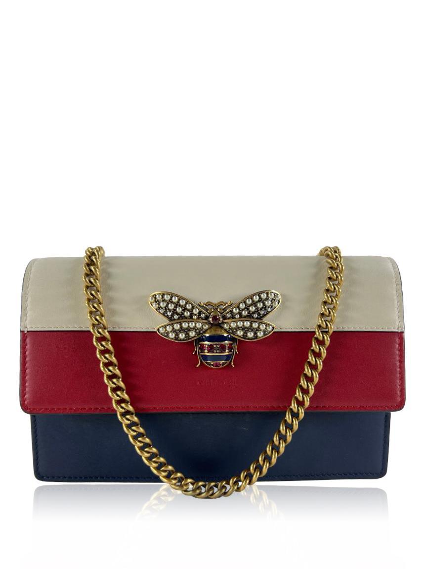 gucci gucci queen margaret bee woc tricolor multicolor