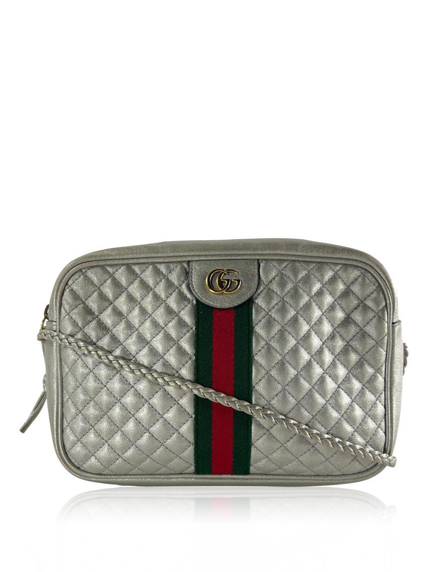 gucci gucci trapuntata gg web prateada silver