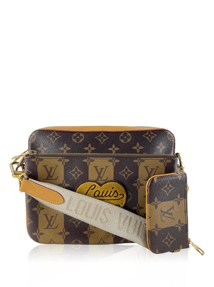 louis vuitton louis vuitton x nigo trio messenger stripes monogram